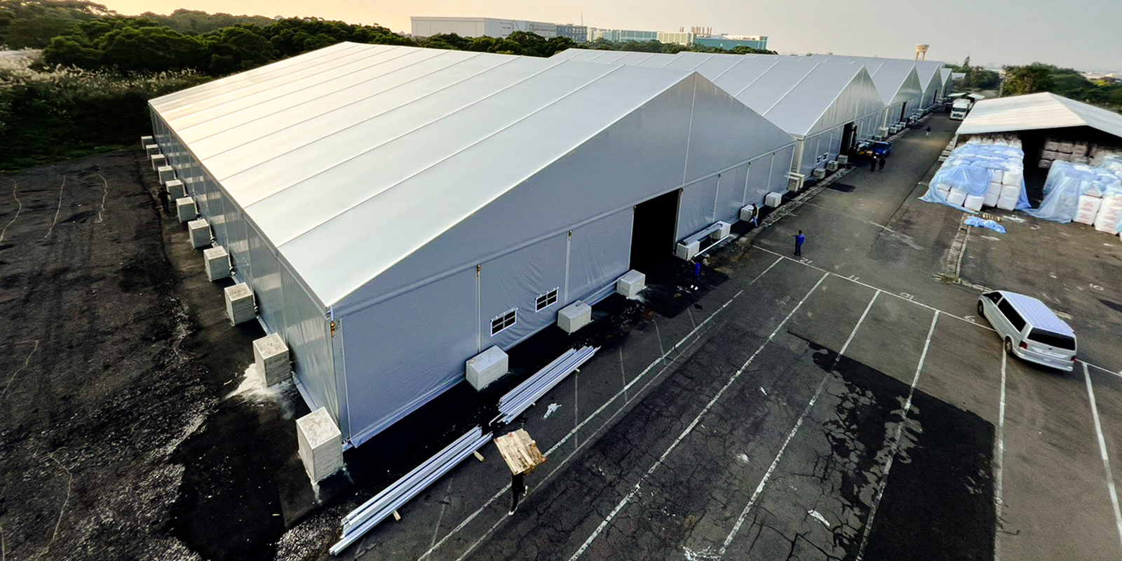 篷房案例|什麼是工業篷房？一日搭建百坪、拆裝彈性高、低時間成本！