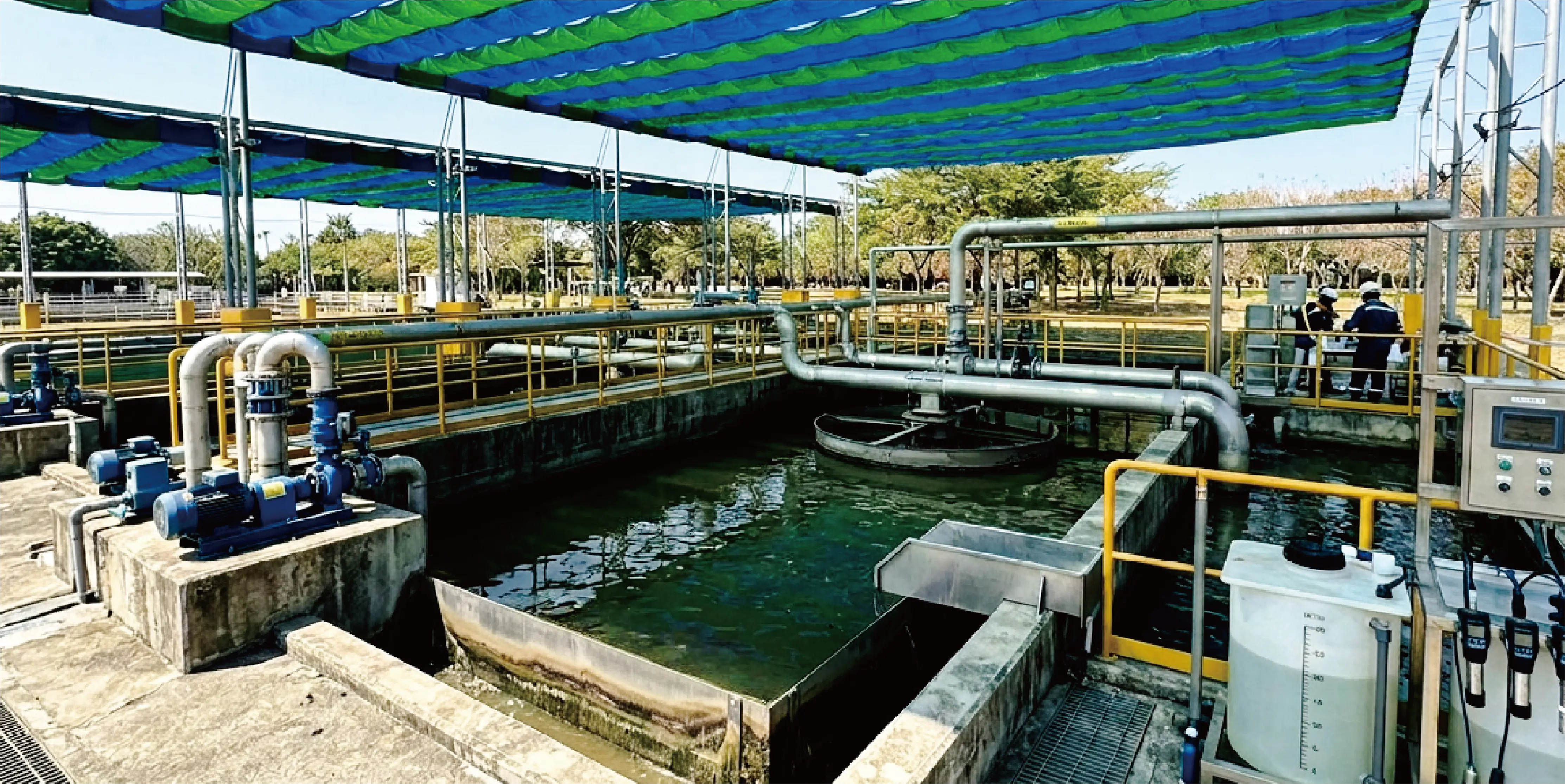 水池優養化該如何處理？專業沉澱池、廢水池、污水池遮陽解決方案